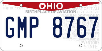 OH license plate GMP8767
