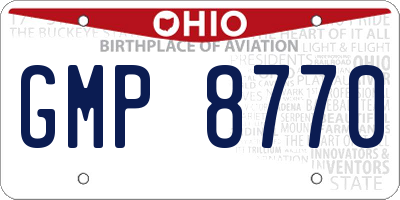OH license plate GMP8770