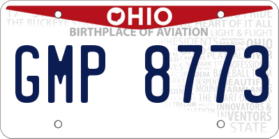 OH license plate GMP8773