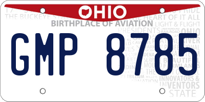 OH license plate GMP8785