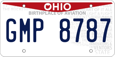 OH license plate GMP8787