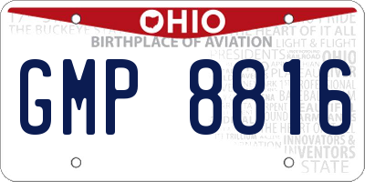 OH license plate GMP8816