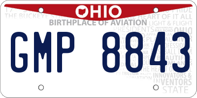 OH license plate GMP8843