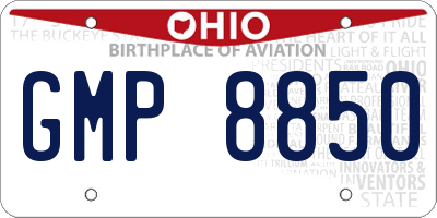 OH license plate GMP8850