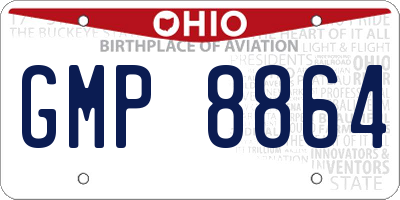 OH license plate GMP8864