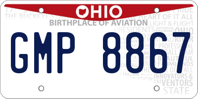 OH license plate GMP8867