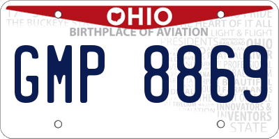 OH license plate GMP8869