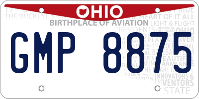 OH license plate GMP8875