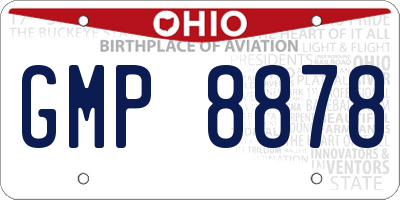 OH license plate GMP8878