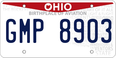 OH license plate GMP8903
