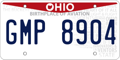 OH license plate GMP8904