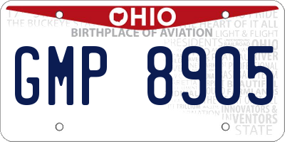 OH license plate GMP8905