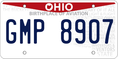 OH license plate GMP8907