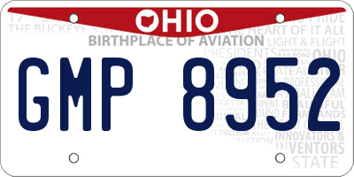 OH license plate GMP8952