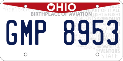 OH license plate GMP8953