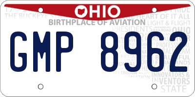 OH license plate GMP8962