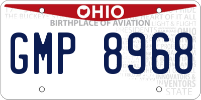 OH license plate GMP8968
