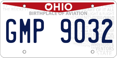 OH license plate GMP9032