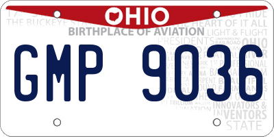 OH license plate GMP9036