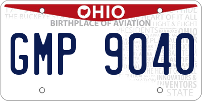 OH license plate GMP9040