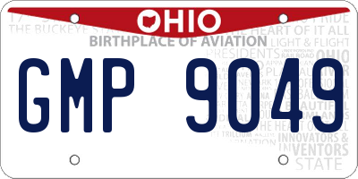 OH license plate GMP9049
