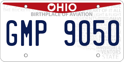 OH license plate GMP9050