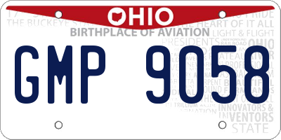 OH license plate GMP9058