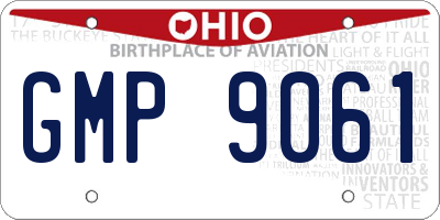 OH license plate GMP9061