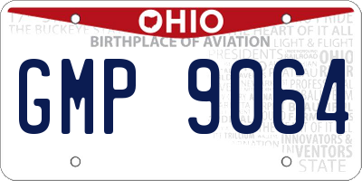 OH license plate GMP9064