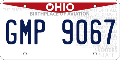 OH license plate GMP9067