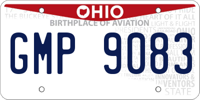OH license plate GMP9083