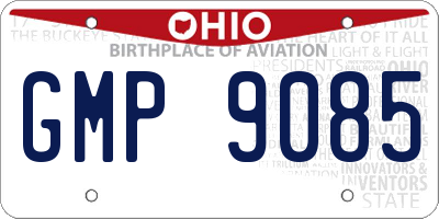 OH license plate GMP9085