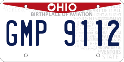 OH license plate GMP9112