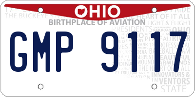 OH license plate GMP9117