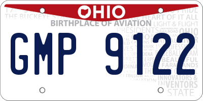 OH license plate GMP9122