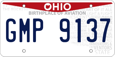 OH license plate GMP9137