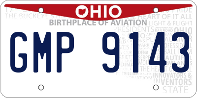 OH license plate GMP9143
