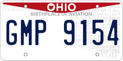 OH license plate GMP9154