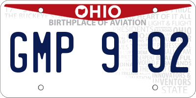 OH license plate GMP9192