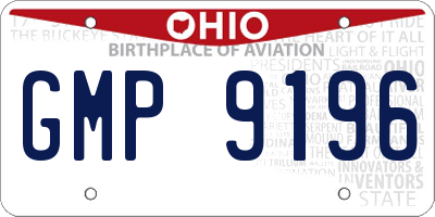 OH license plate GMP9196