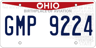 OH license plate GMP9224