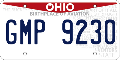 OH license plate GMP9230