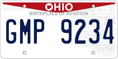 OH license plate GMP9234