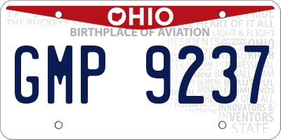 OH license plate GMP9237