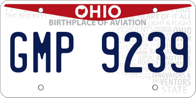 OH license plate GMP9239