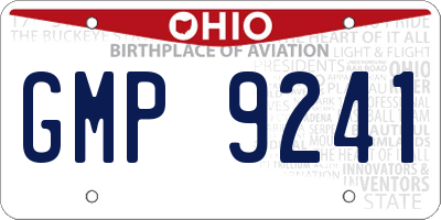 OH license plate GMP9241
