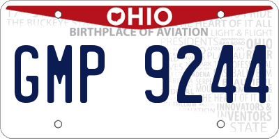 OH license plate GMP9244