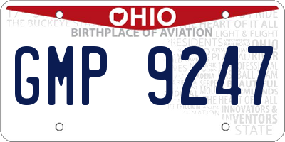 OH license plate GMP9247