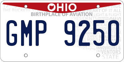 OH license plate GMP9250
