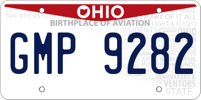 OH license plate GMP9282